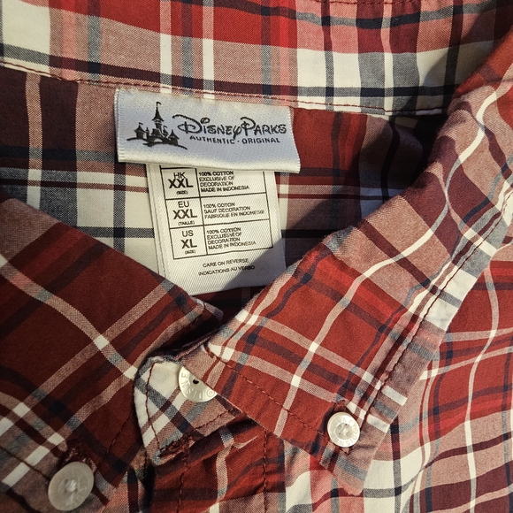 Disney Parks Authentic Mens Long Sleeves Dress Shirt Seamless Pocket w/ Buttons - Picture 9 of 9
